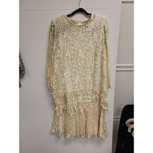 David Rose Dress Womens 26W Plus Size Lace Long Sleeve Party Cocktail USA Made